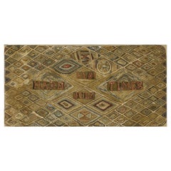 RugsOnNet Antique American Folk Art Hooked Rug Carpet Hard Times Dated July 1874