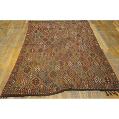 RugsOnNet Tappeto antico caucasico a trama piatta Verneh Tribal Geometric Kilim Carpet