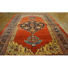 RugsOnNet Antique Rustic Open Field Anchor Medallion Tribal Persian Bidjar Rug