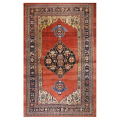 RugsOnNet Antique Rustic Open Field Anchor Medallion Tribal Persian Bidjar Rug