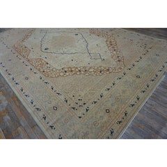 RugsOnNet Fine Light Ivory Antique Floral Persian Tabriz Haji Jalili Rug Carpet