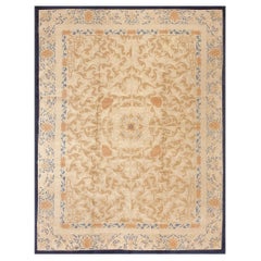 RugsOnNet Ivory Cream Antique Wool Chinese Art Deco Rug Carpet by Helen Fette