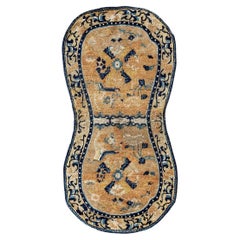 RugsOnNet Light Antique Chinese Qing Style Horse Saddle Cover Floral Rug Carpet