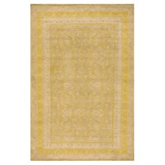 TappetiOnNet Grigio chiaro e giallo Piccolo Tappeto antico Herati in cotone indiano Agra