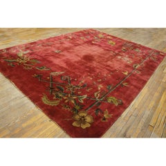 RugsOnNet Luxurious Wool Pile Red Antique Chinese Art Deco Room Size Rug Carpet