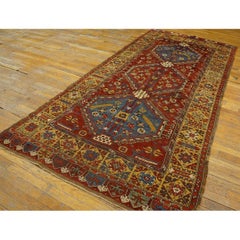 RugsOnNet Rare Early Antique Red Tribal Geometric Wool Turkish Konya Rug Carpet