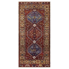 RugsOnNet Rare Early Antique Red Tribal Geometric Wool Turkish Konya Rug Carpet