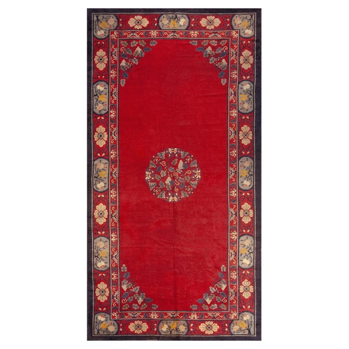 RugsOnNet Red Antique Medallion Chinese Peking Long and Narrow Galley Rug Carpet