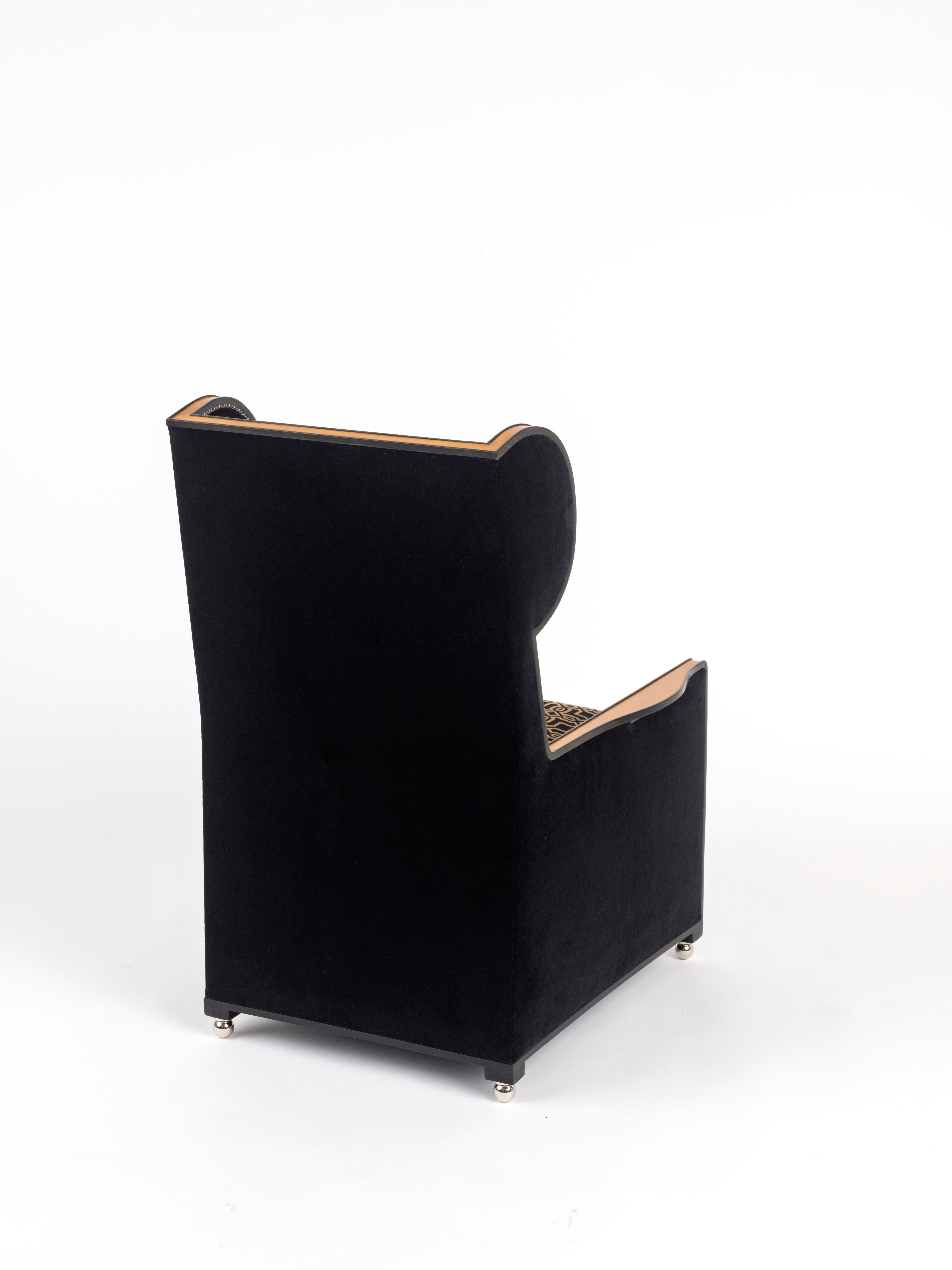 Ruhlmann 'À Oreilles Casées' Sillón Bergère de madera de frutal Plateado en venta