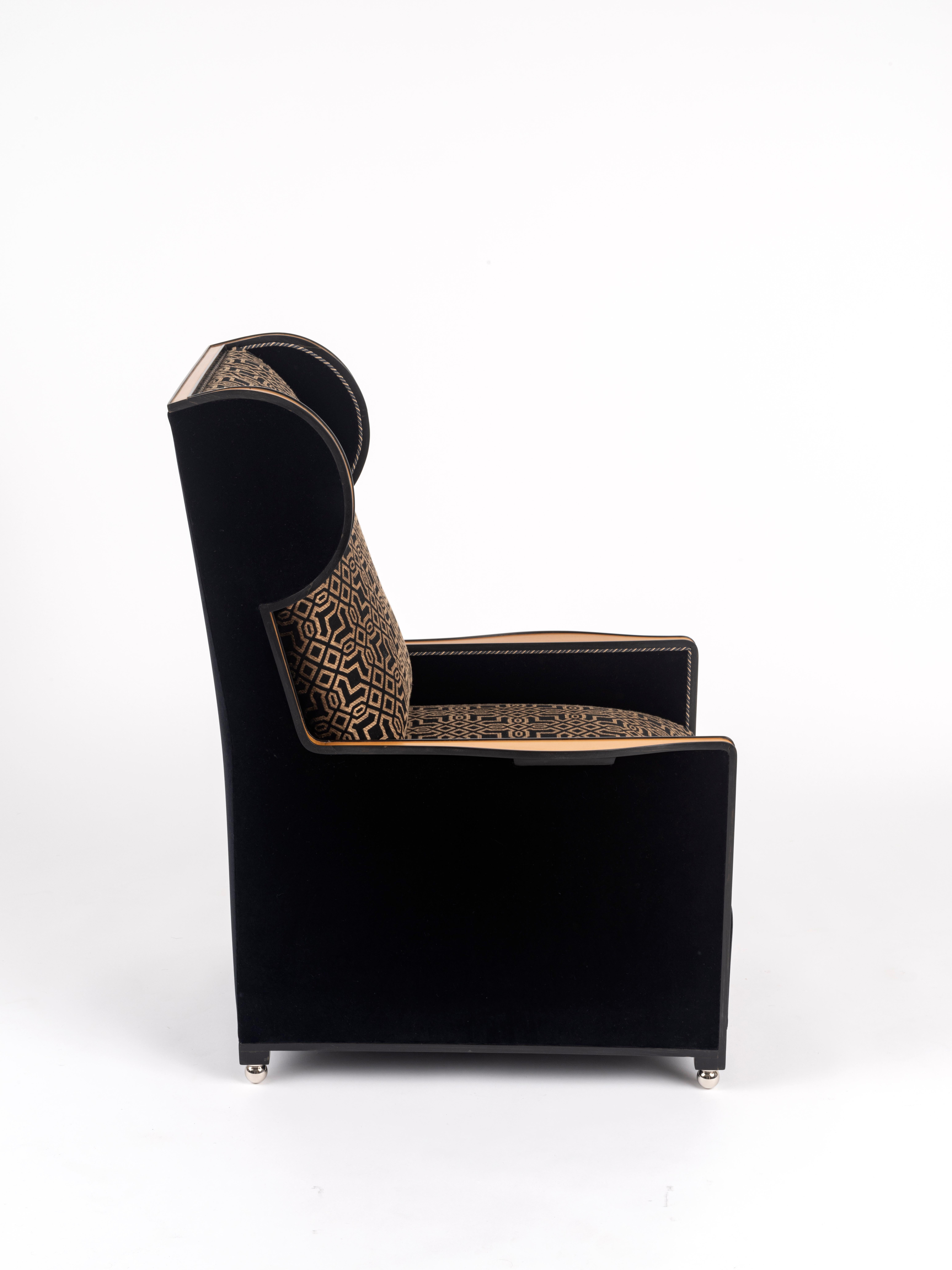 Ruhlmann 'À Oreilles Casées' Sillón Bergère de madera de frutal en Bueno estado para la venta en Berlin, DE
