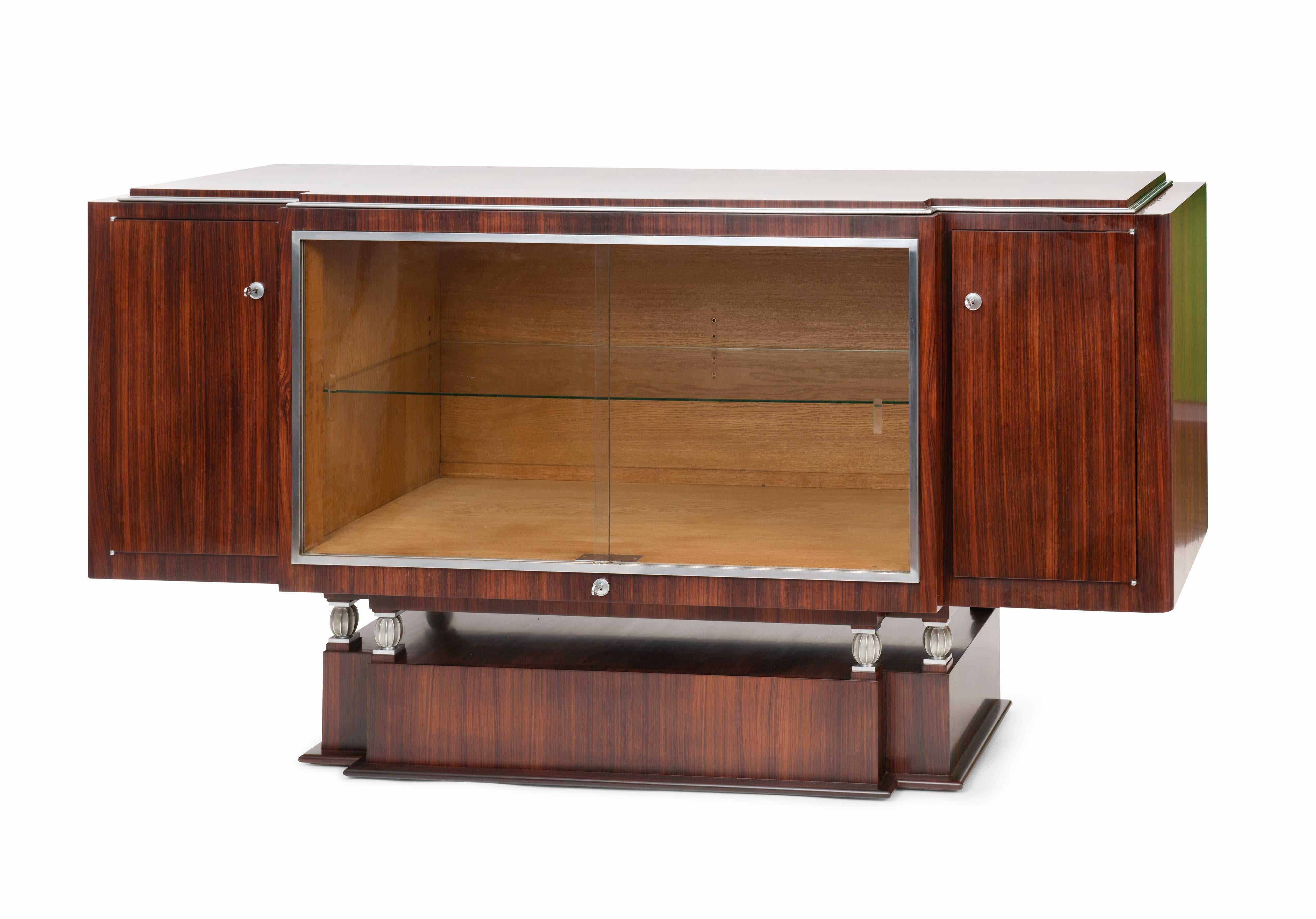Art Déco Cabinet Ruhlmann 'Argentier Spécial Berger' in palissandro indiano in vendita