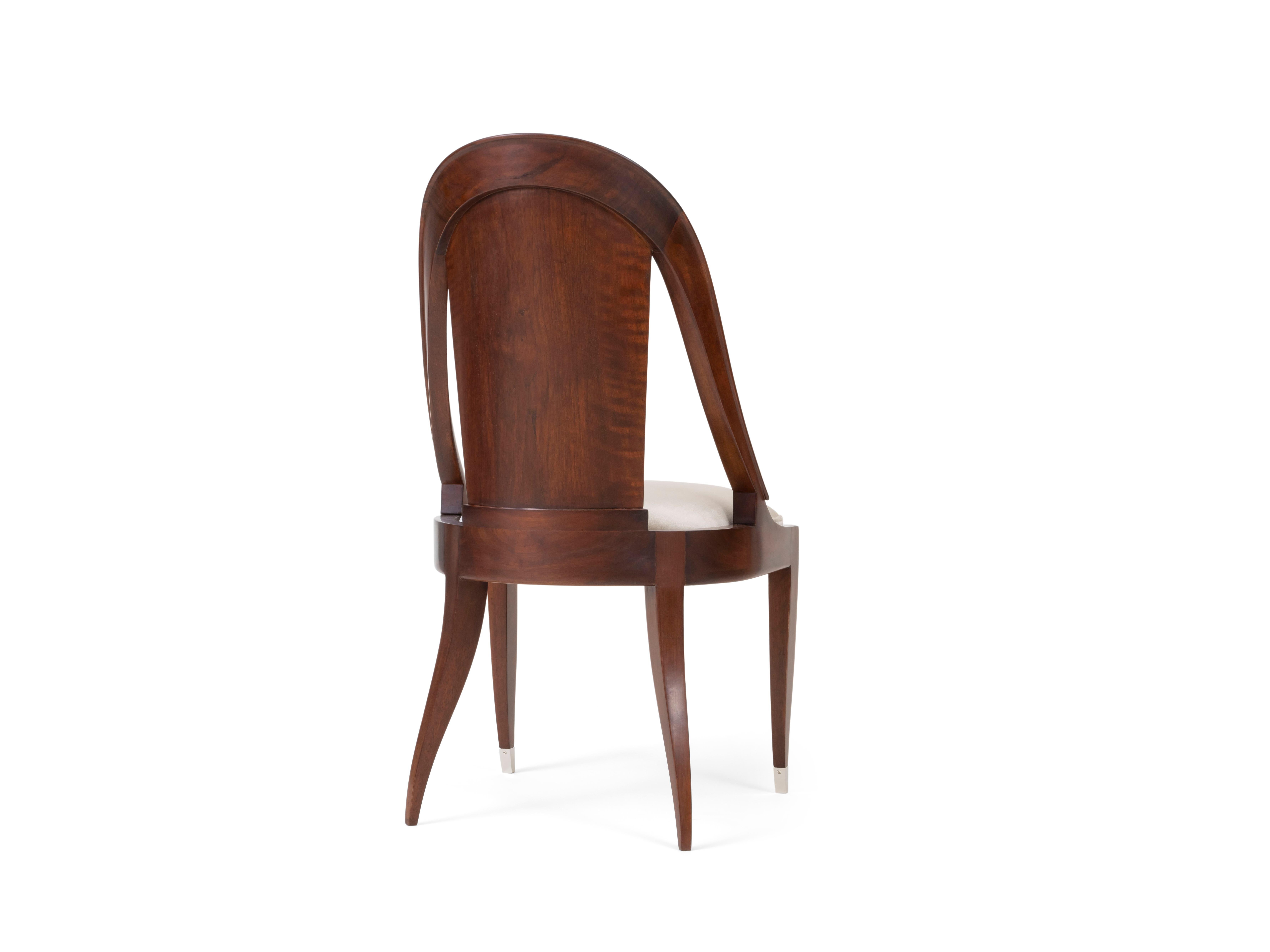 Art Déco Ruhlmann 'Cannelure' Mahogany Chair in vendita