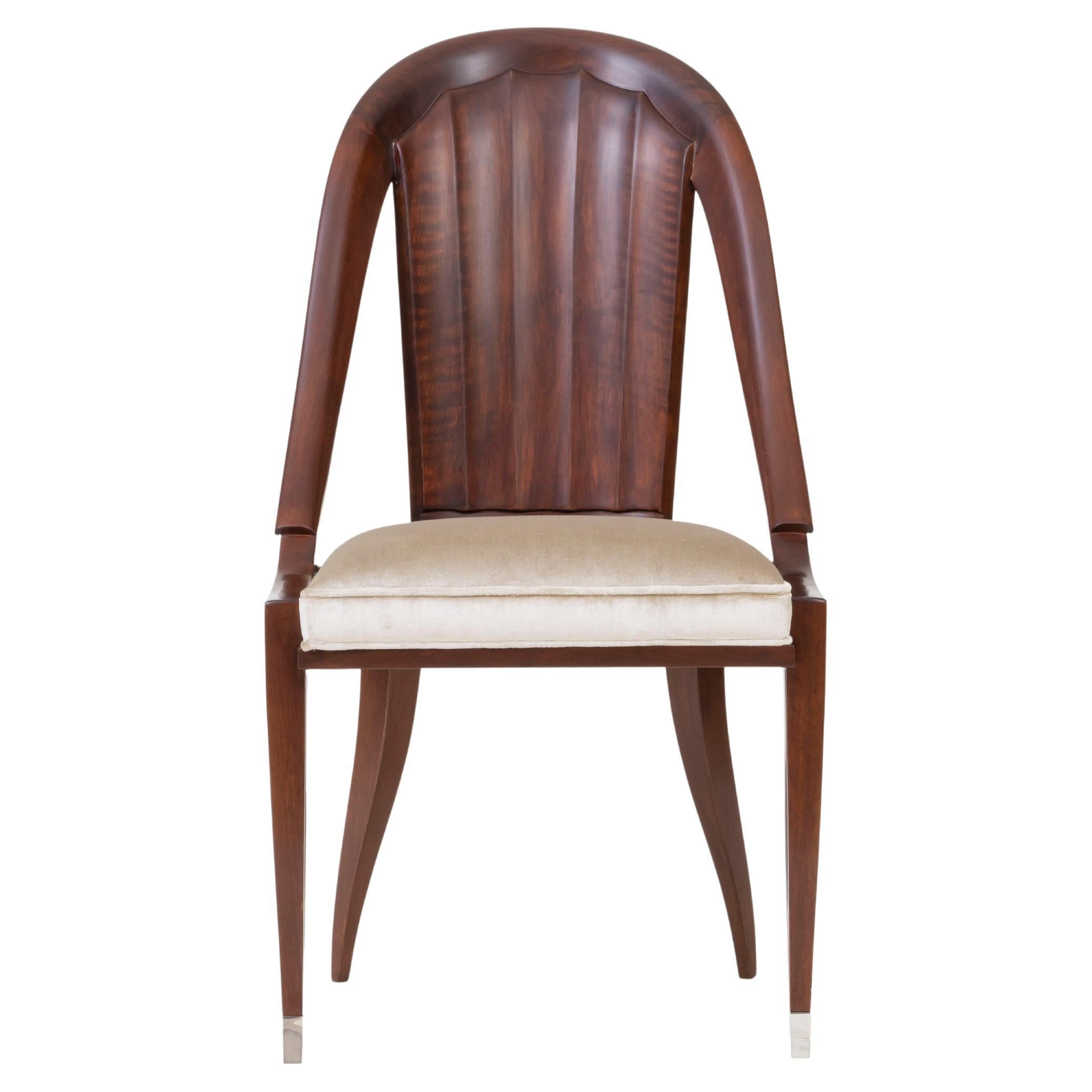 Ruhlmann 'Cannelure' Mahogany Chair in vendita