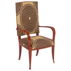Ruhlmann 'Cappiello' Red Coral 'Duco' Lacquer Armchair