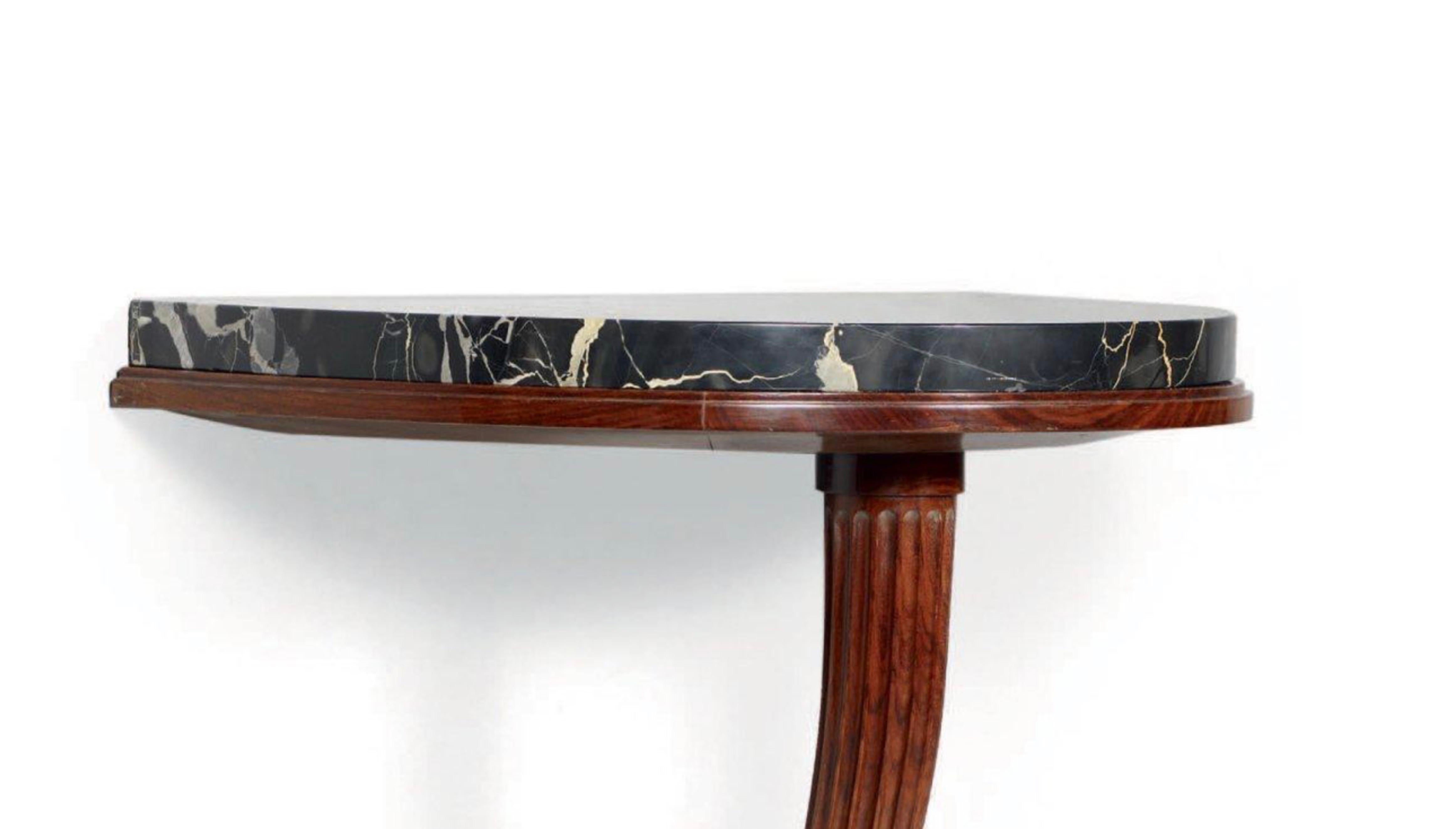 Art déco Ruhlmann 'Consolette' Mahogany and Marble Console Table en vente