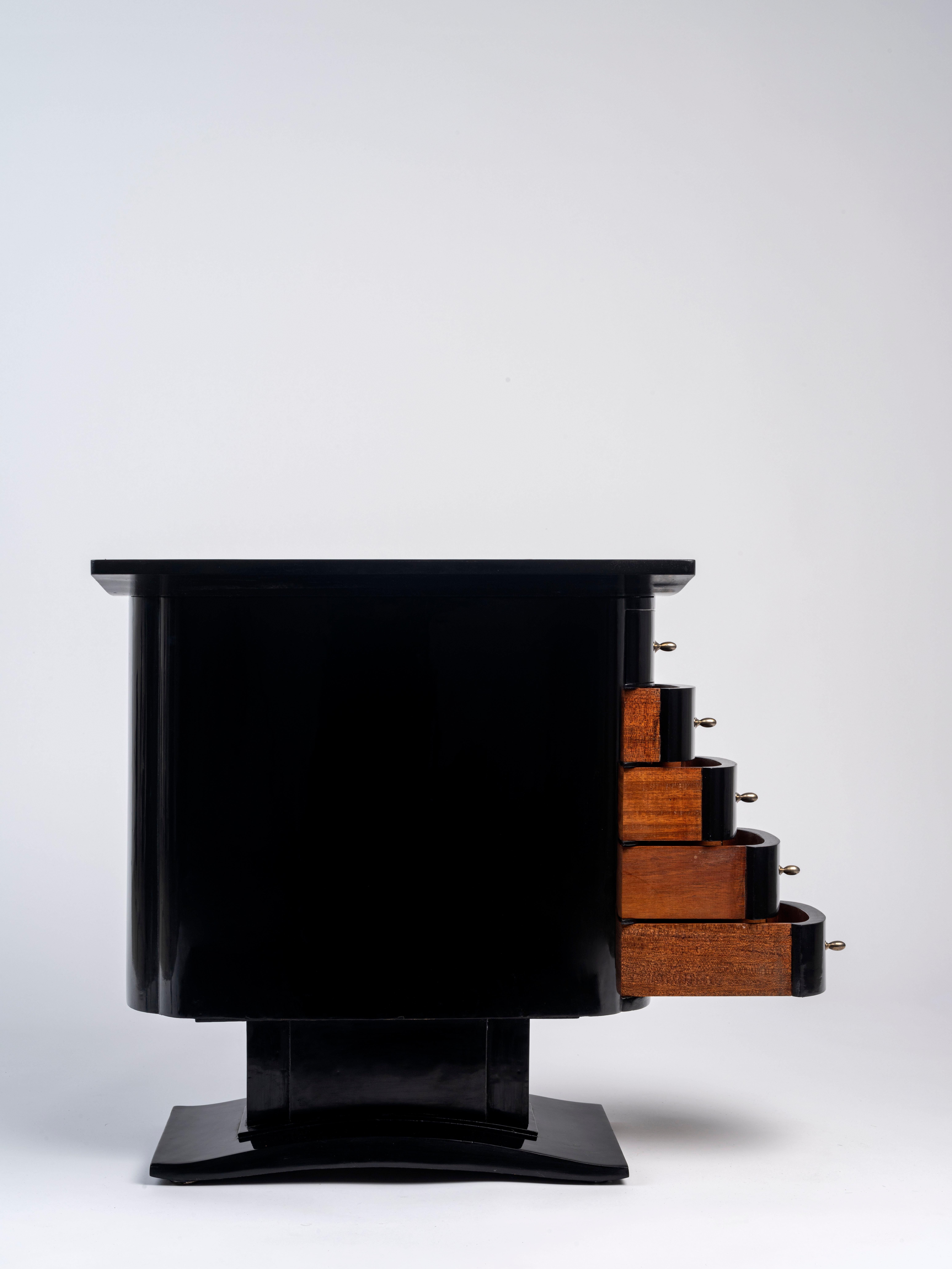 Mesa Ruhlmann 'd'Estainville' Modelo Laca Negra Plateado en venta