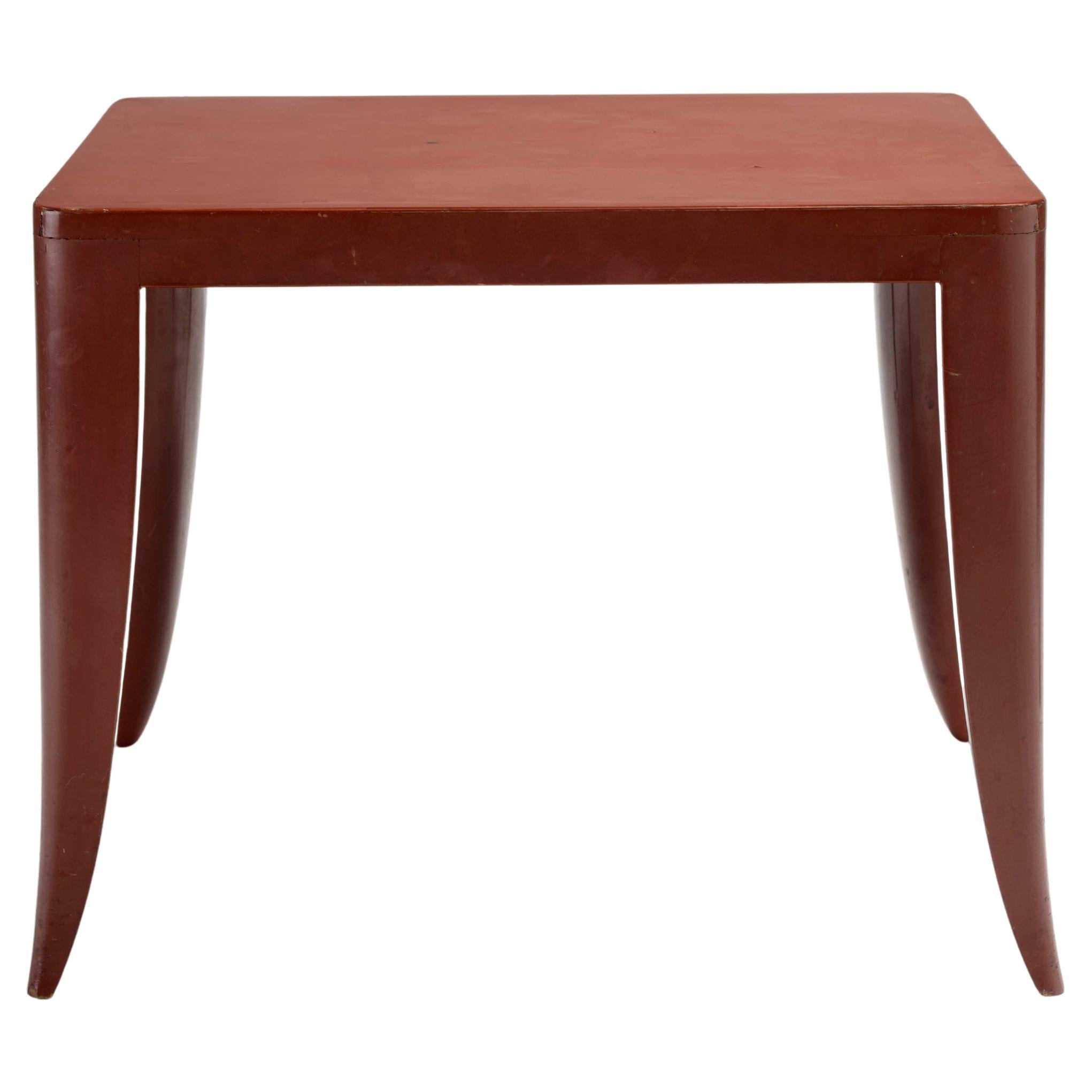 Ruhlmann 'Ducharne Volante' Red Lacquered Coffee Table For Sale