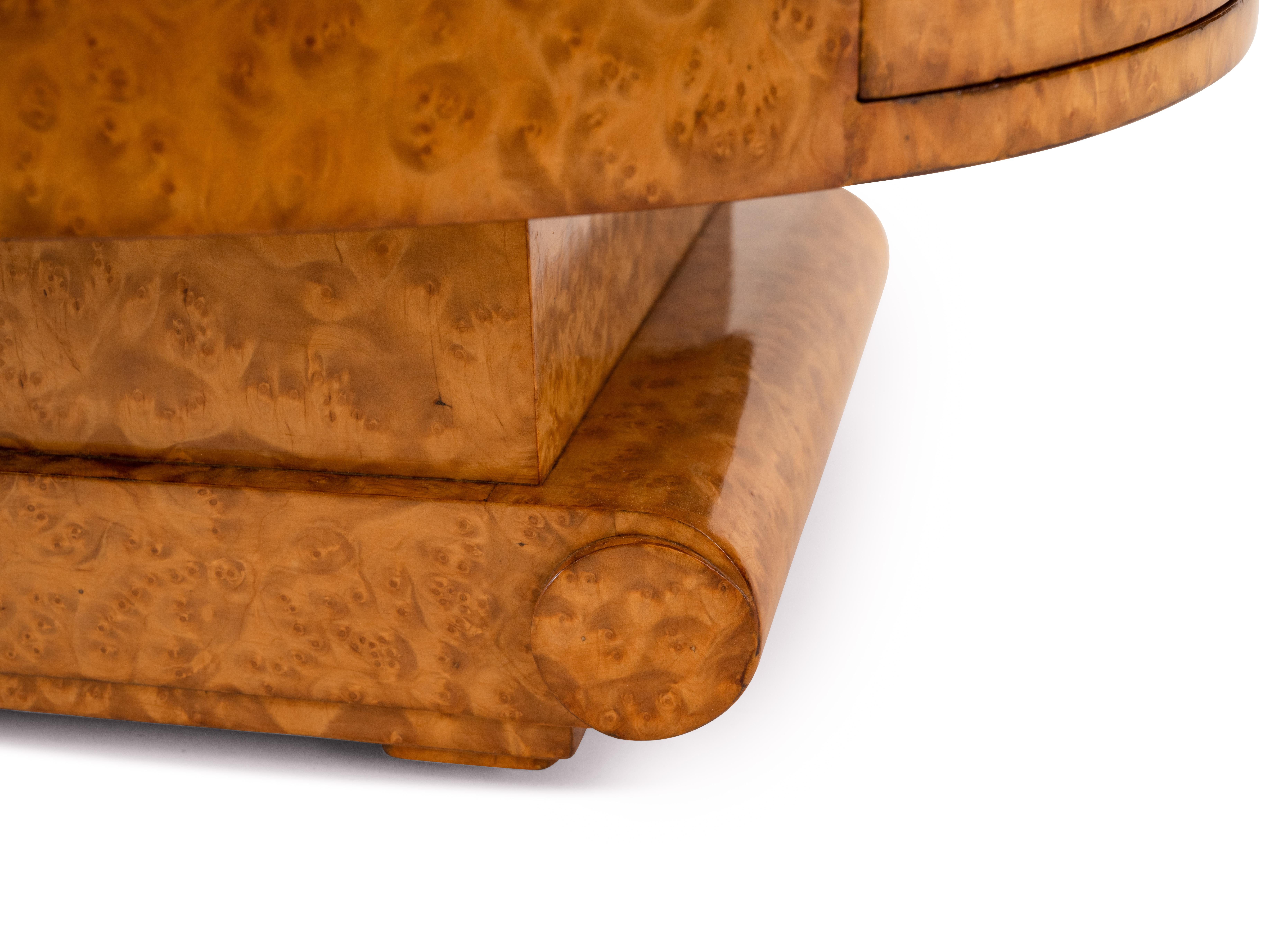 Table de chevet elliptique Ruhlmann Amboyna en vente 3