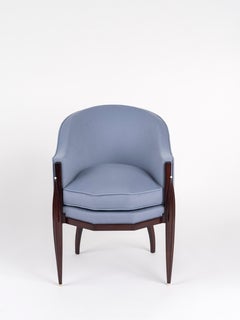 Poltrona amaranto "Fuseau-Facettes" di Ruhlmann, modello "Monsieur