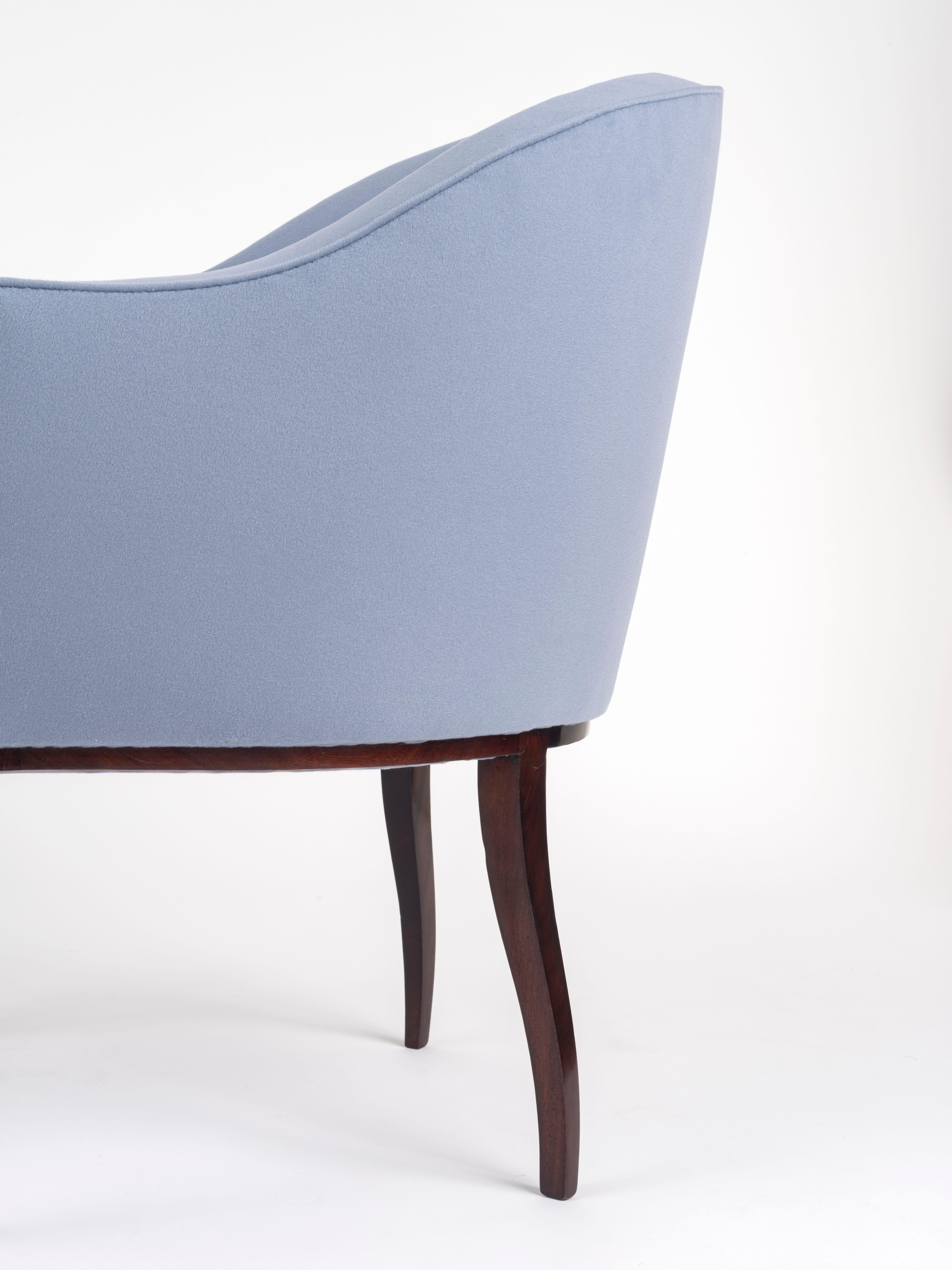 Inizio XX secolo Ruhlmann 'Fuseau-Facettes' Amaranth Armchair, 'Monsieur' Model in vendita