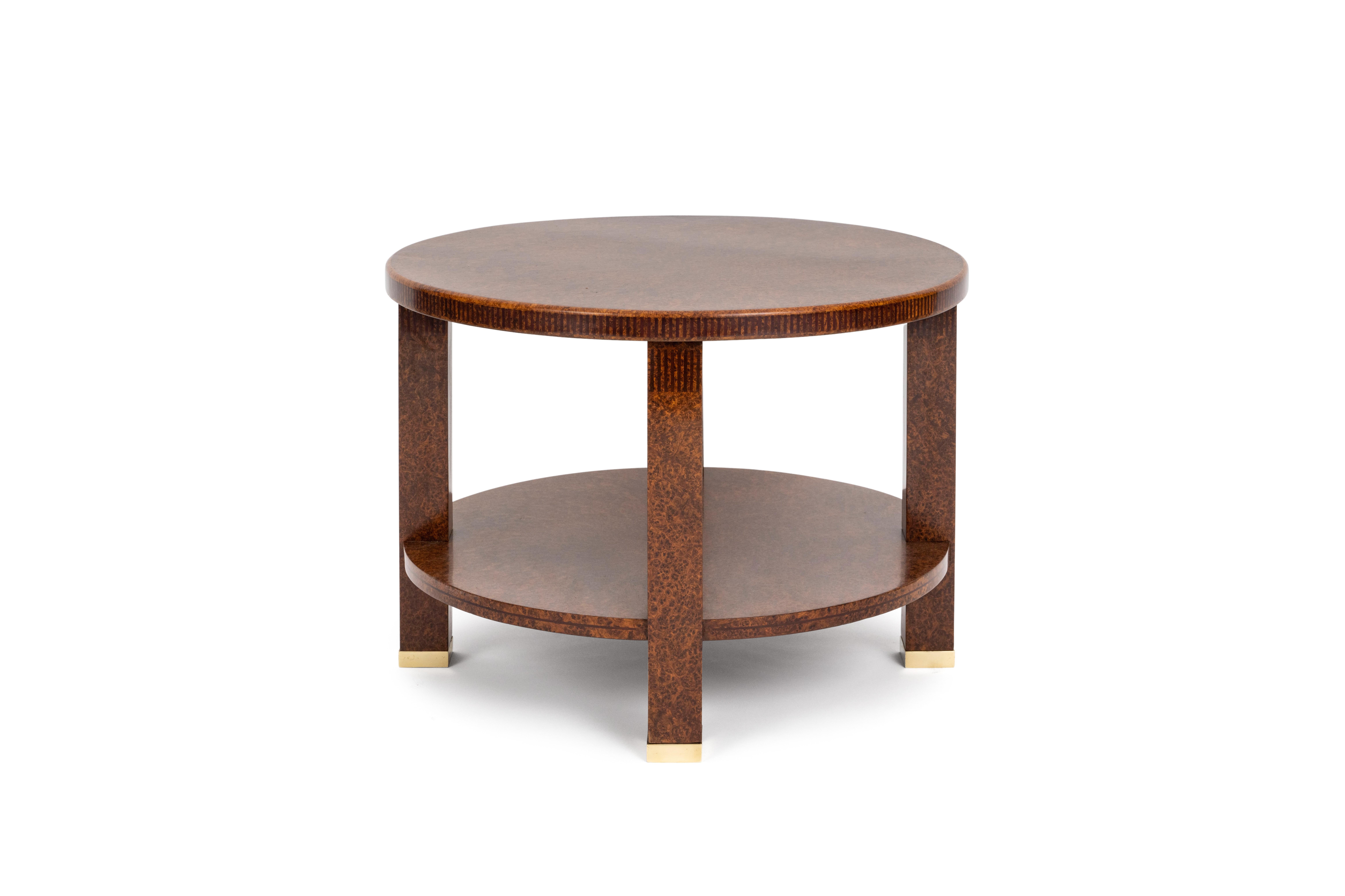 French Ruhlmann 'Guéridon' Burr Amboyna Table For Sale
