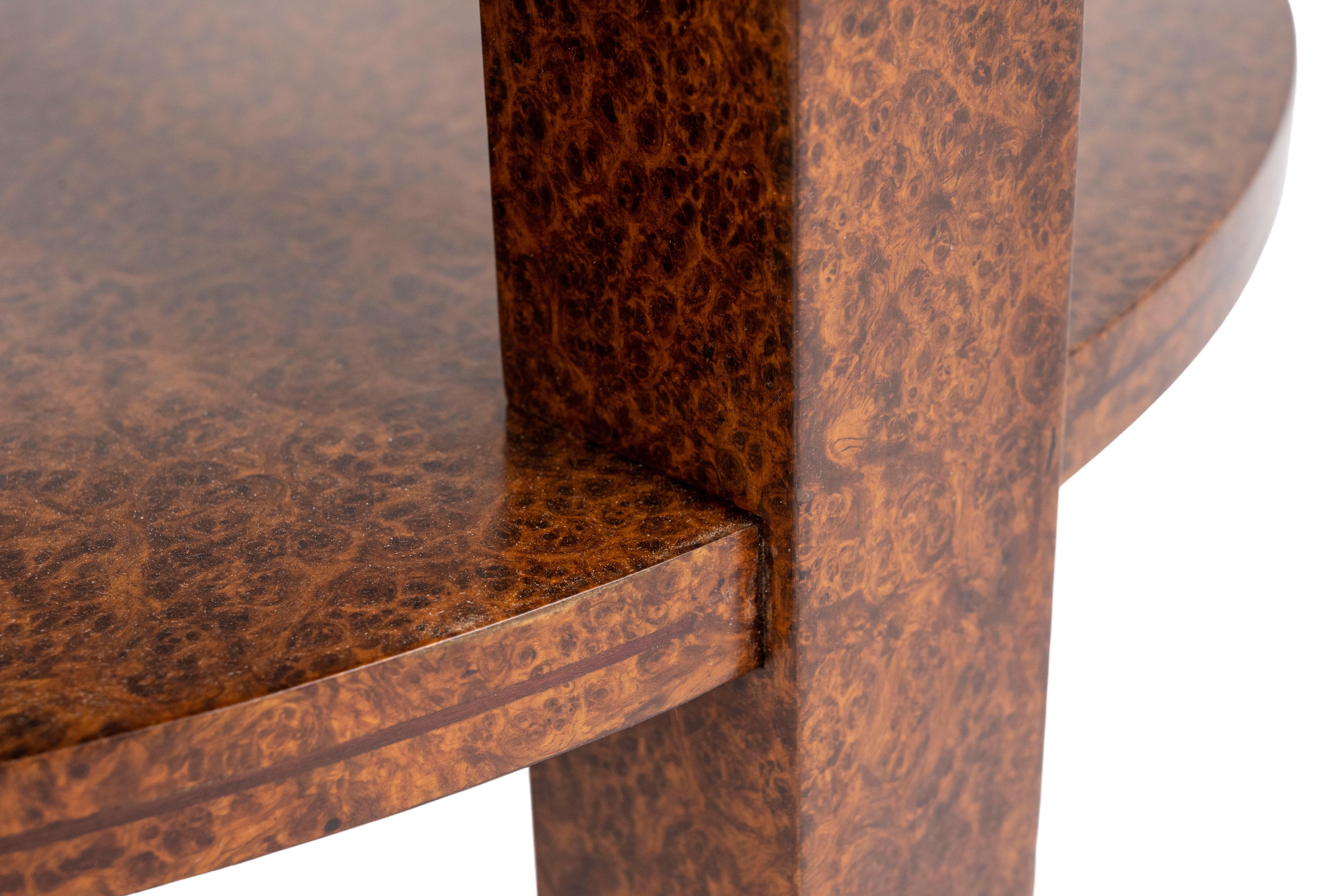 Ruhlmann 'Guéridon' Burr Amboyna Table For Sale 1
