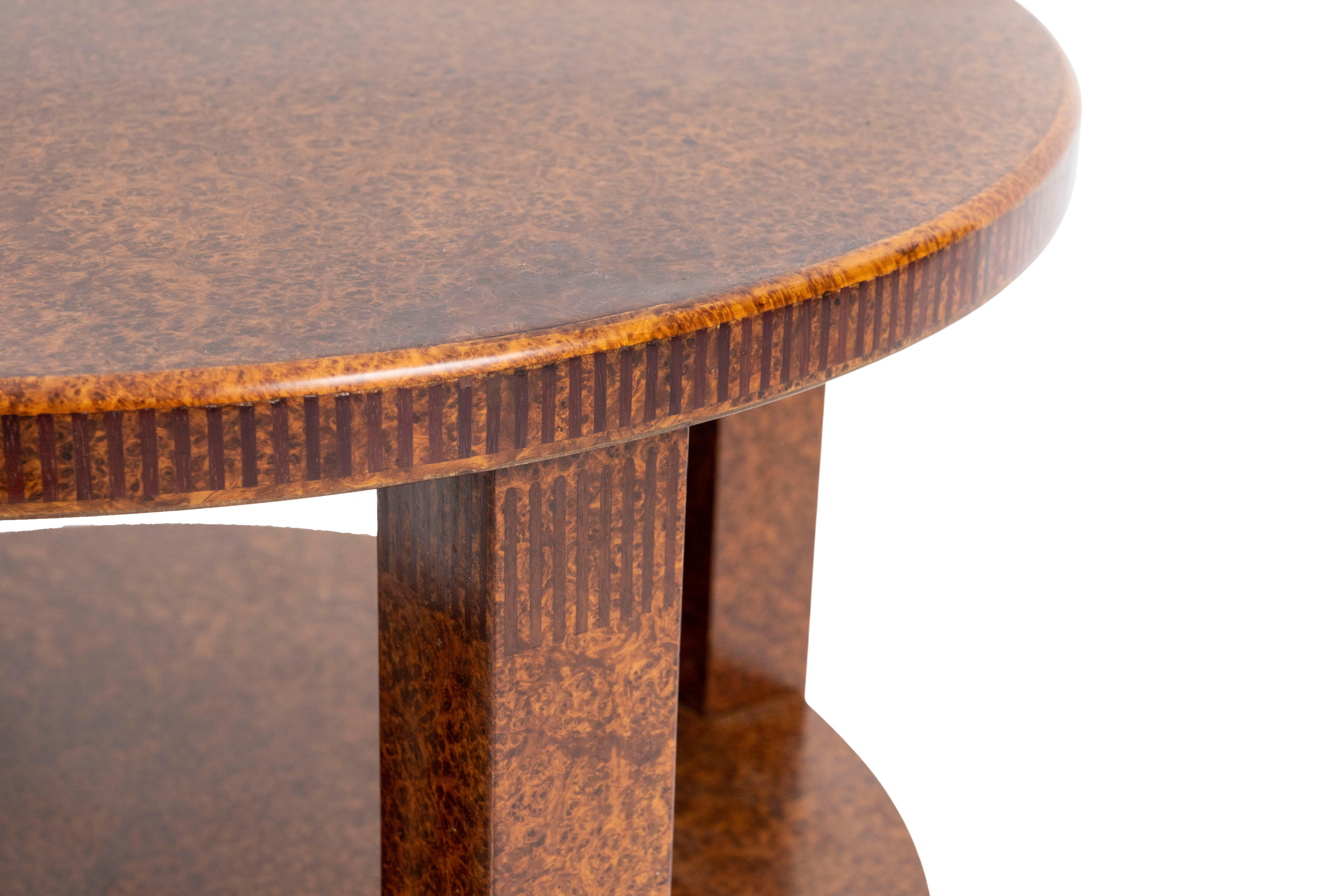 Ruhlmann 'Guéridon' Burr Amboyna Table For Sale 2