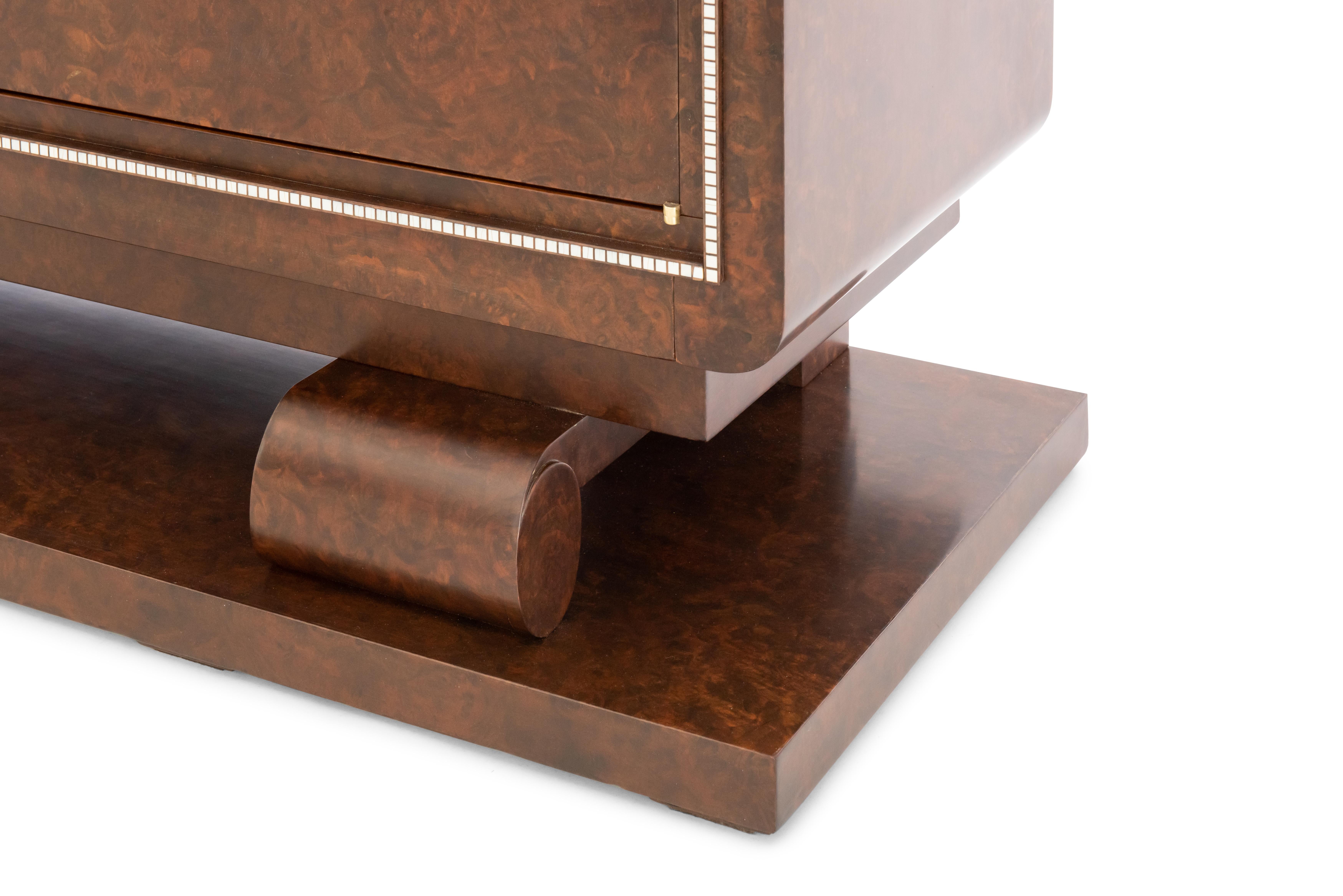 Ivory Ruhlmann Important 'Bibol' Burl Oak Veneer Cabinet For Sale