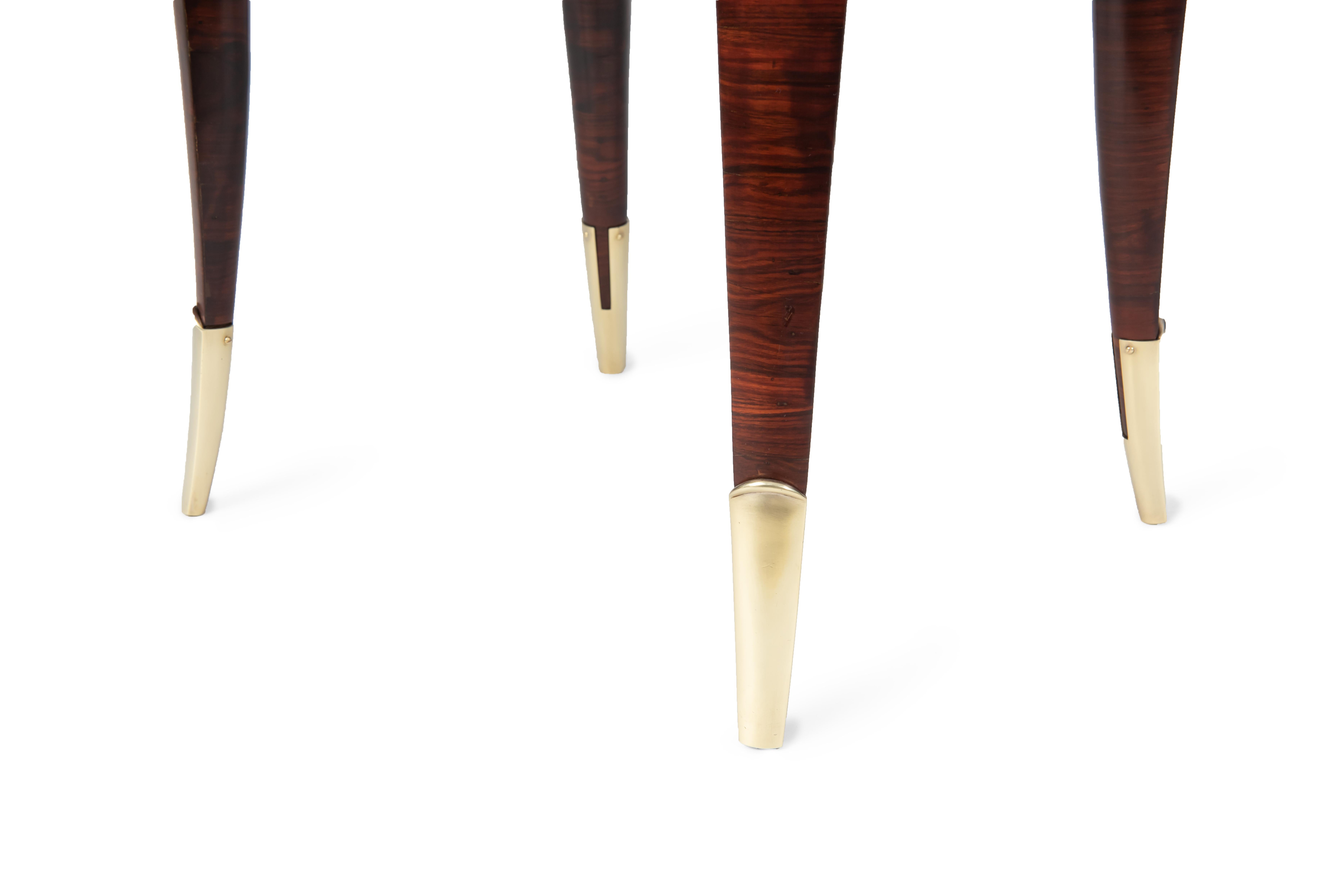 Art Deco Ruhlmann Kindwood and Gilt Bronze Side Table For Sale