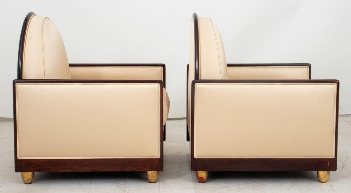 Ruhlmann Manner Art Deco Satin Armchairs, 2 5
