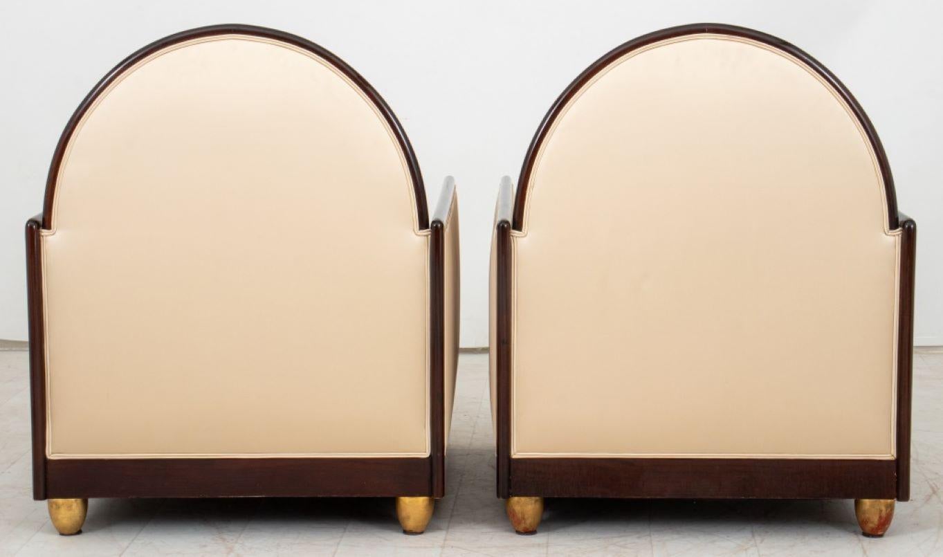 Ruhlmann Manner Art Deco Satin Armchairs, 2 4