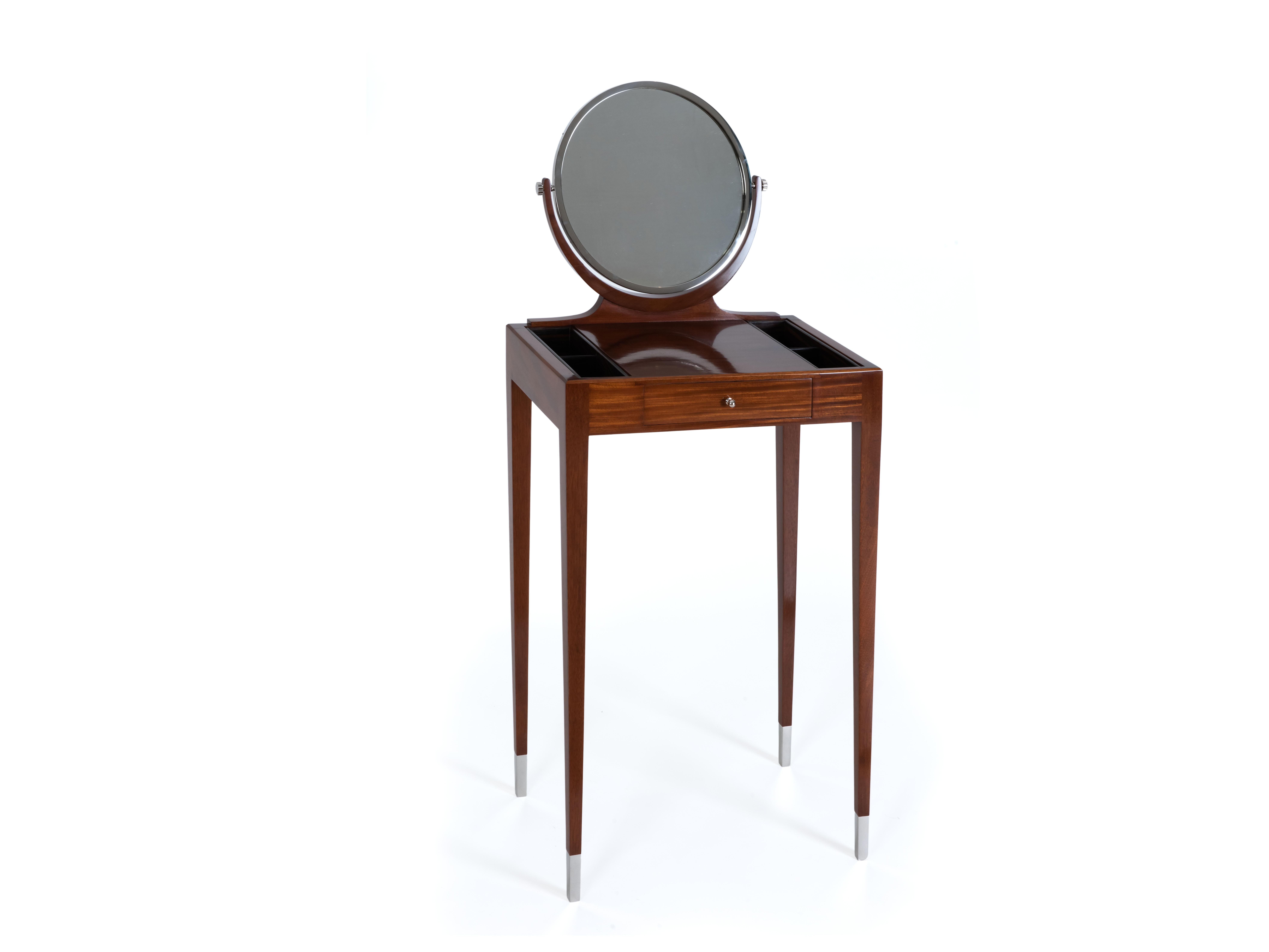 Ruhlmann 'Morel' Mahogany Dressing Table (Versilbert) im Angebot