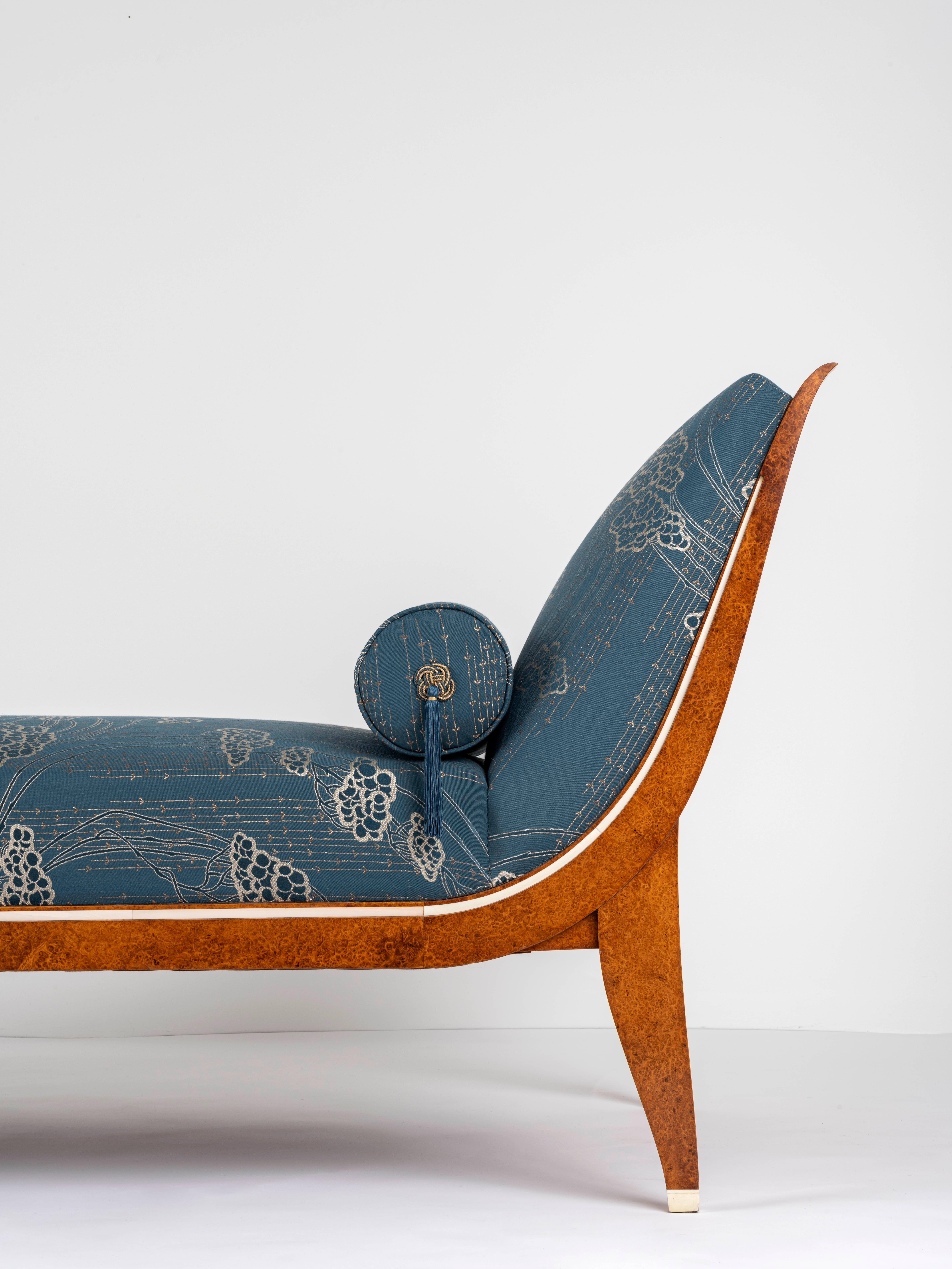 Chaise longue Ruhlmann 'Nobody' en loupe d'amboine Bon état - En vente à Berlin, DE