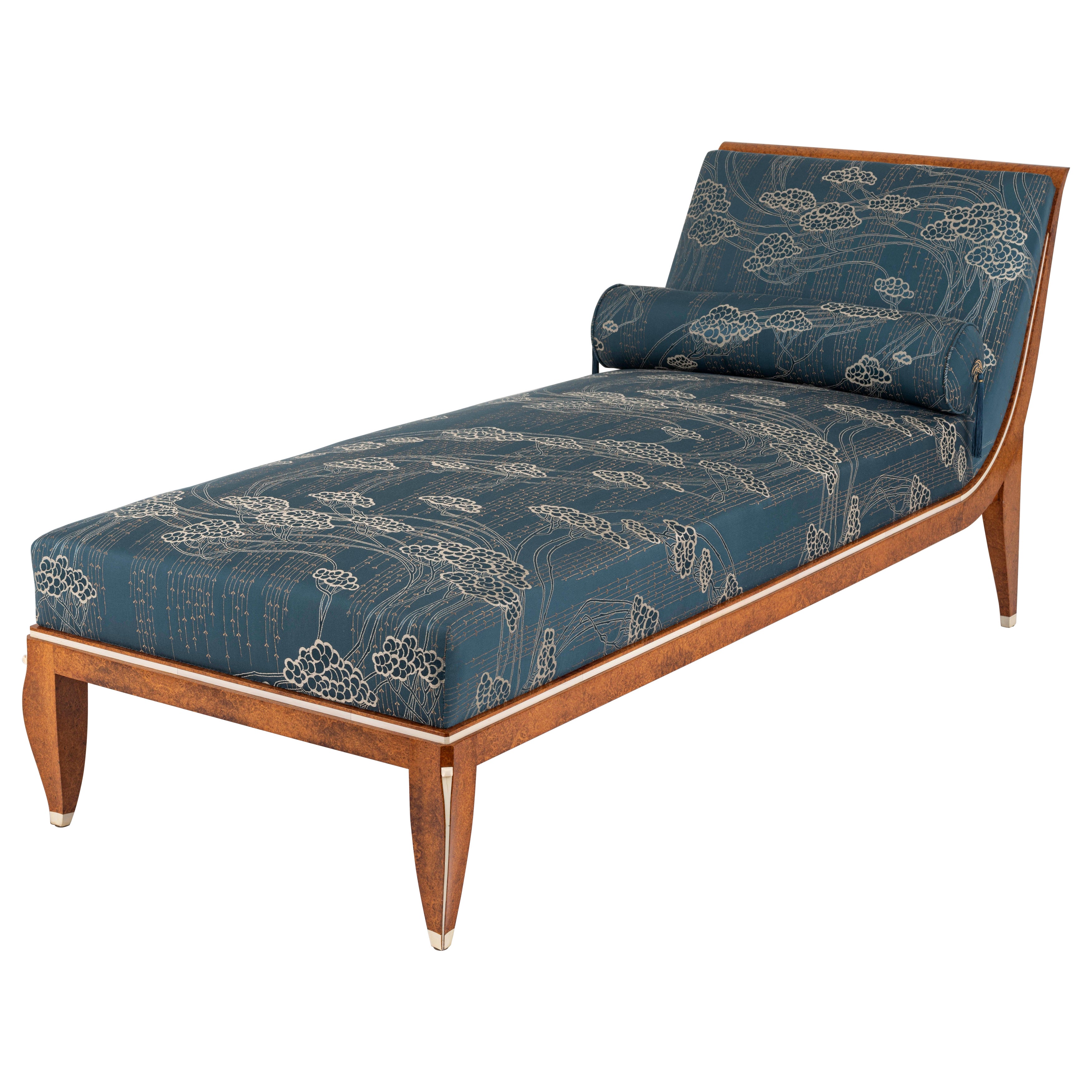 Chaise longue Ruhlmann 'Nobody' en loupe d'amboine en vente