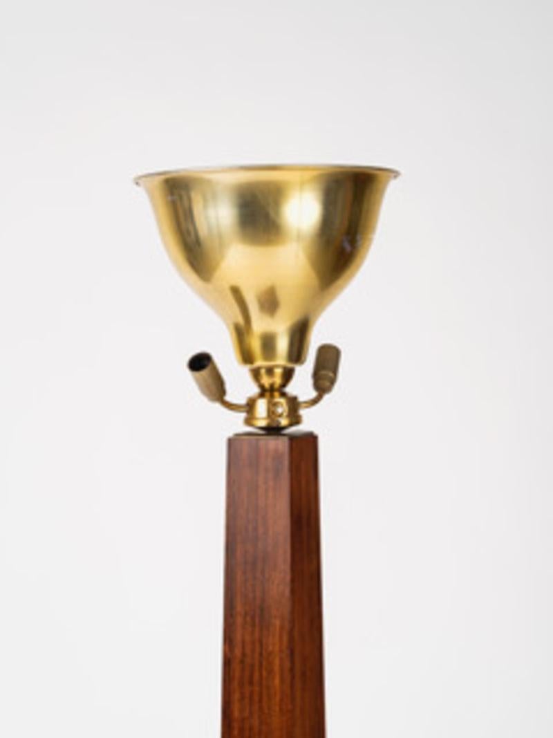 Art déco Lampadaire Ruhlmann 'Normand' en palissandre indien et Oak Oak en vente