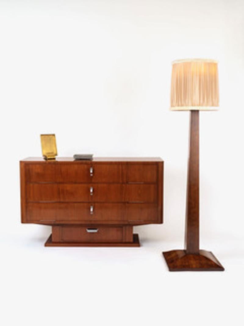 Début du 20ème siècle Lampadaire Ruhlmann 'Normand' en palissandre indien et Oak Oak en vente