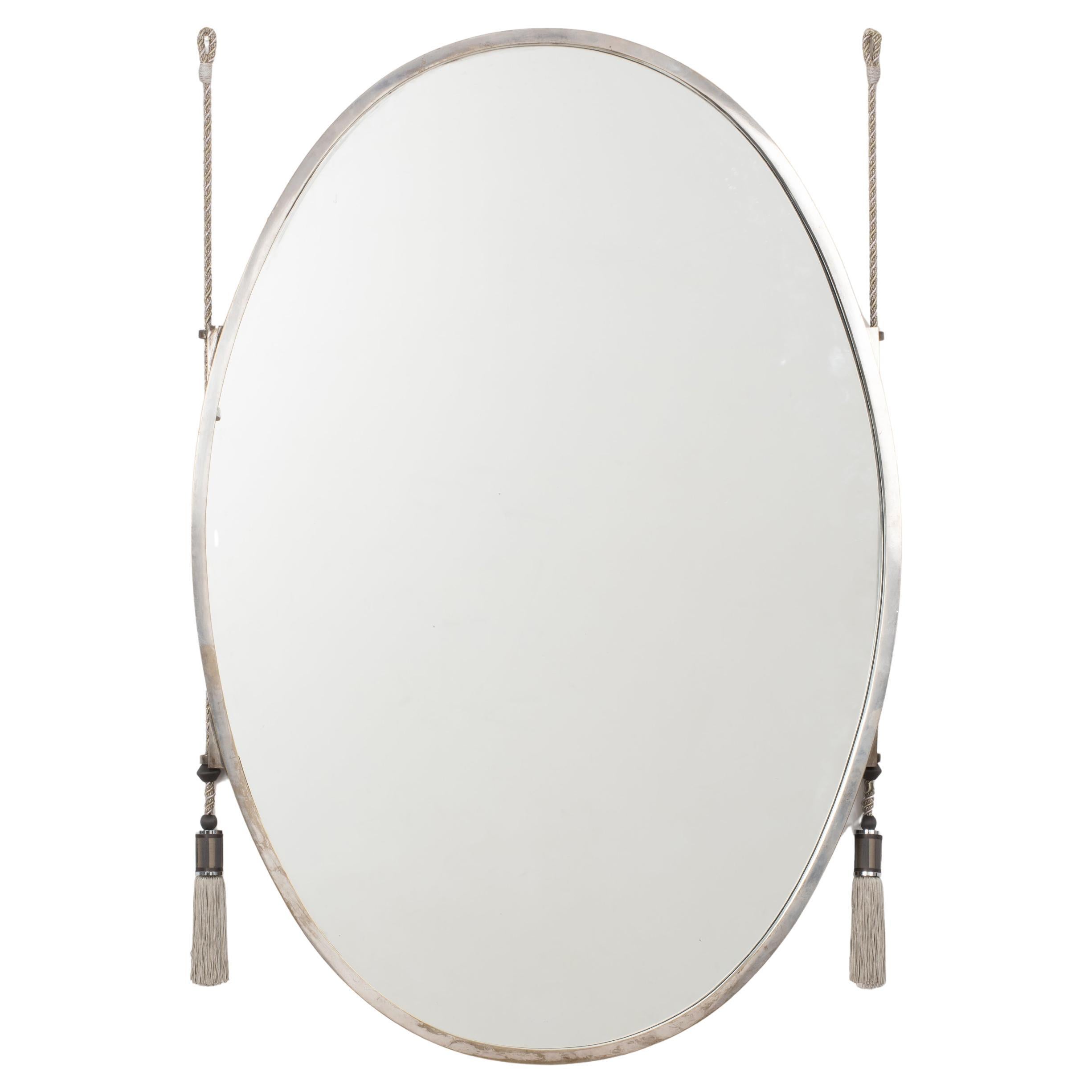 Ruhlmann Oval Bronze versilbert Wandspiegel