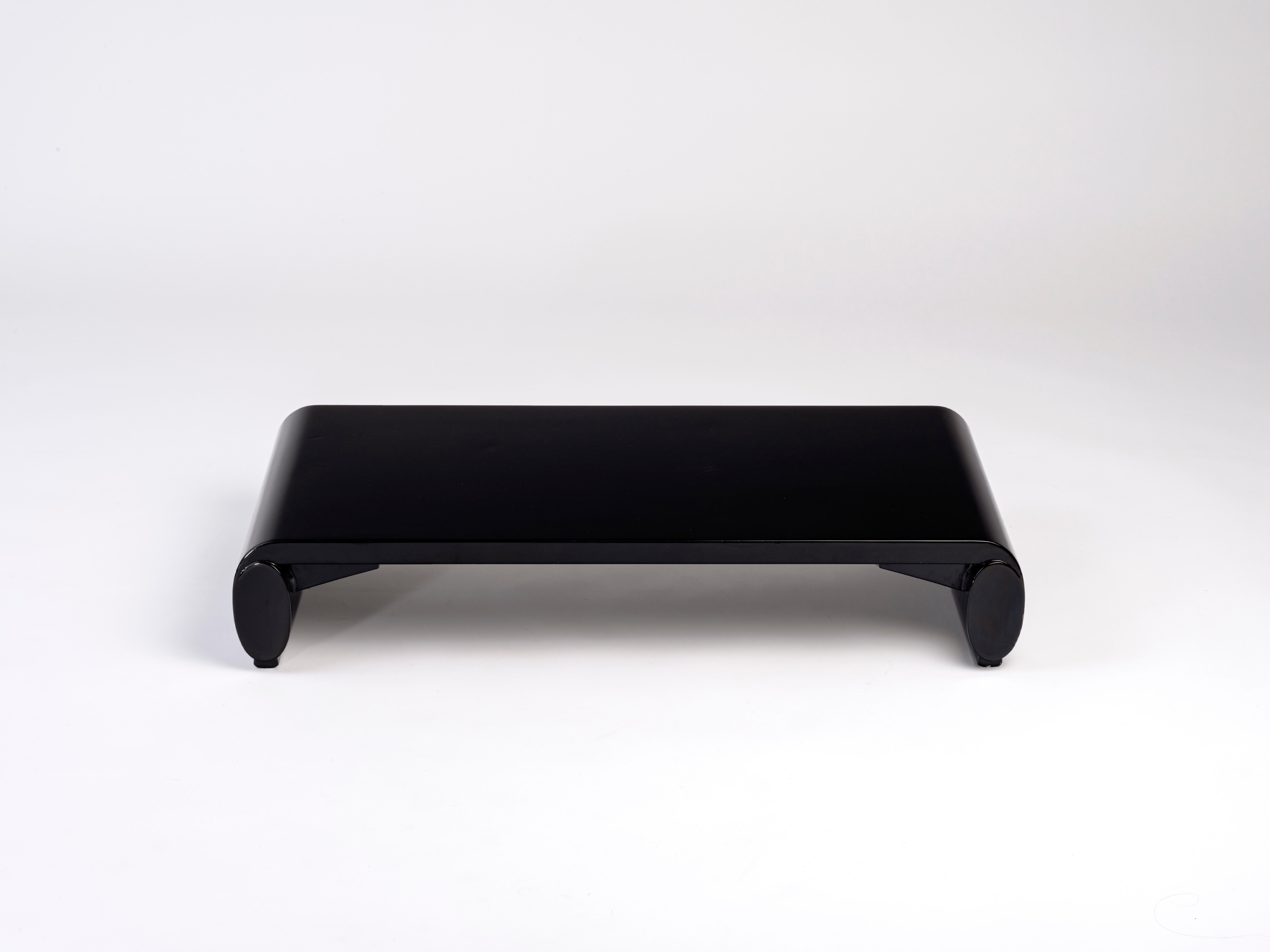 Ruhlmann Rara Mesa Baja de Estilo Chino Lacada en Negro Art Decó en venta