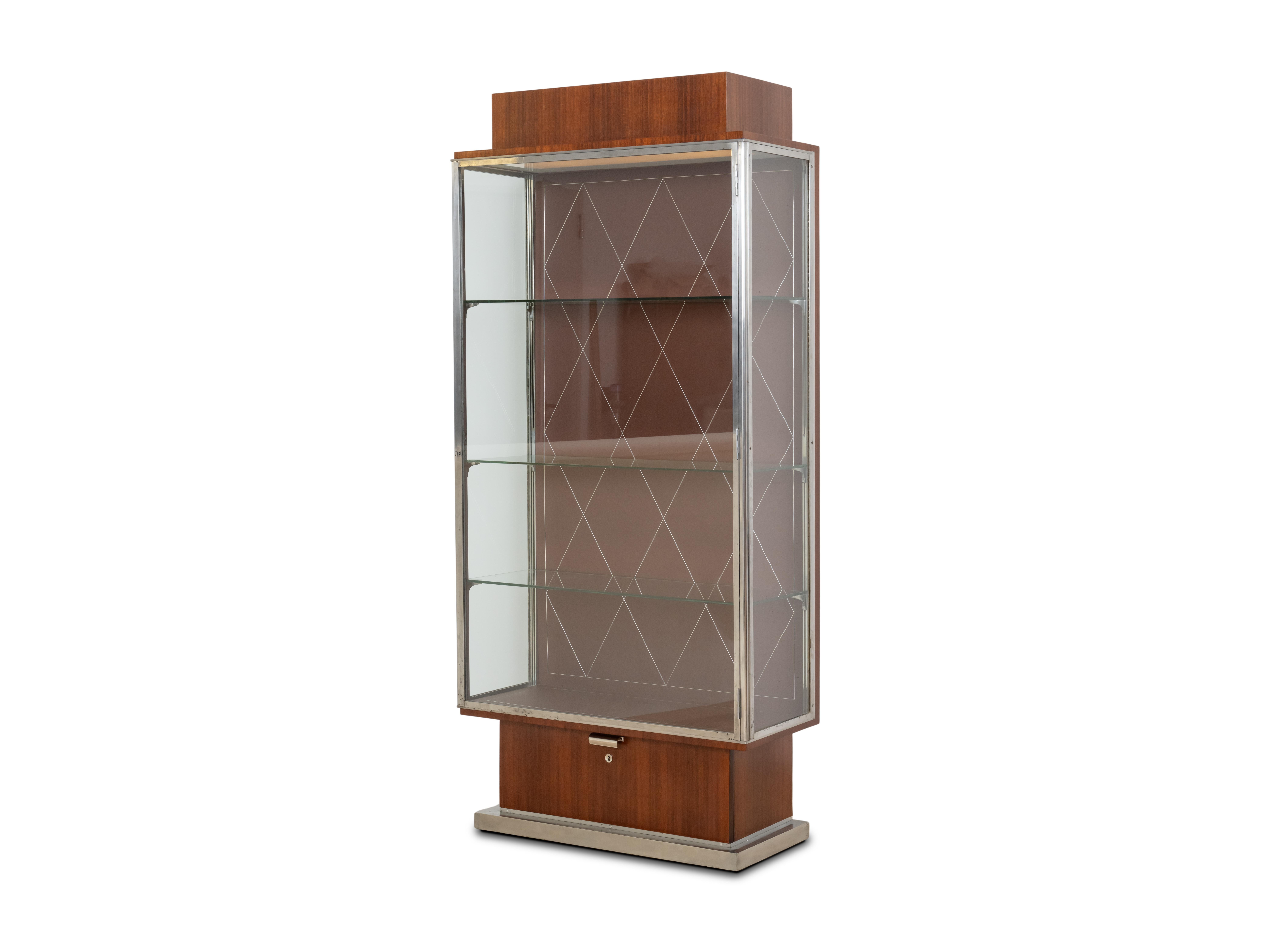 Art Déco Cabinet Displac Ruhlmann modello 'Rebours' in mogano africano in vendita