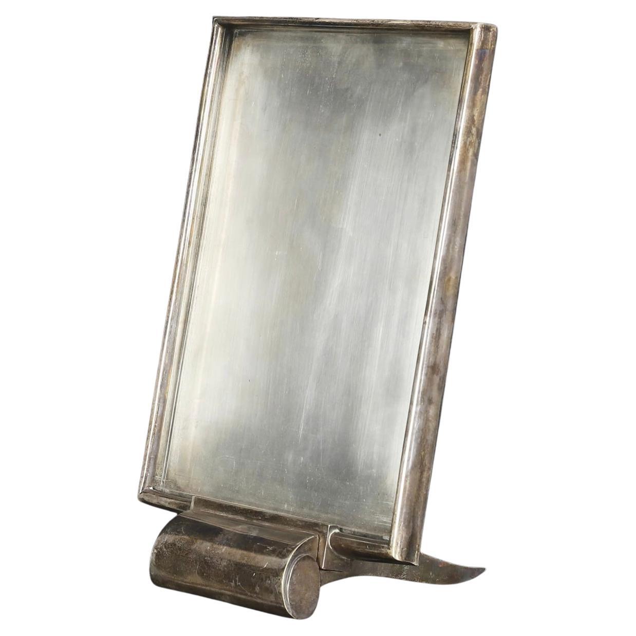 Cadre de photographie en bronze argenté de Ruhlmann en vente