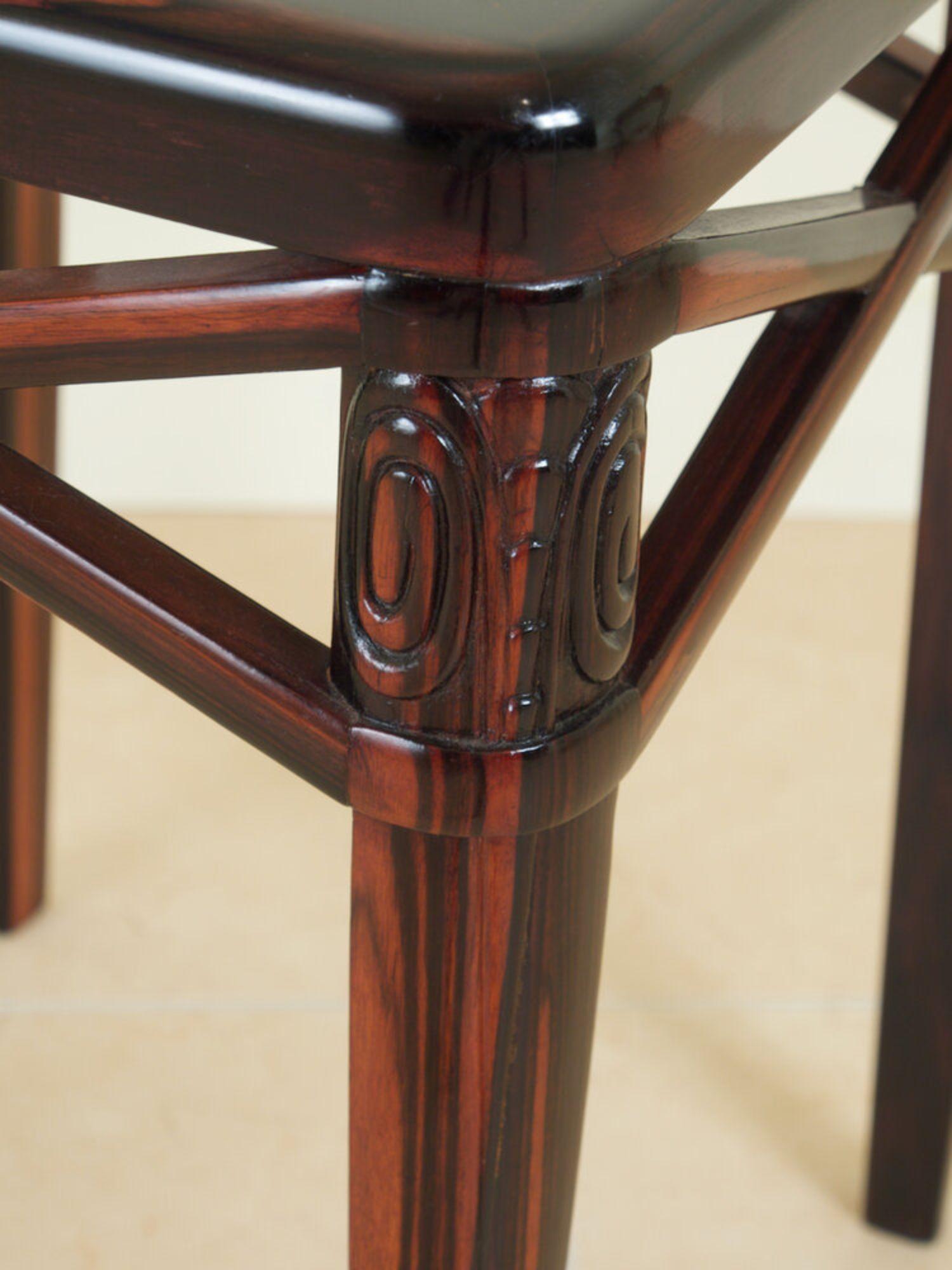 French Ruhlmann Small Side Table in Macassar Ebony For Sale