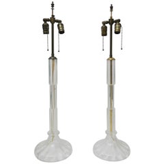 Ruhlmann Style Pair of Murano Glass Lamps by Cenedese