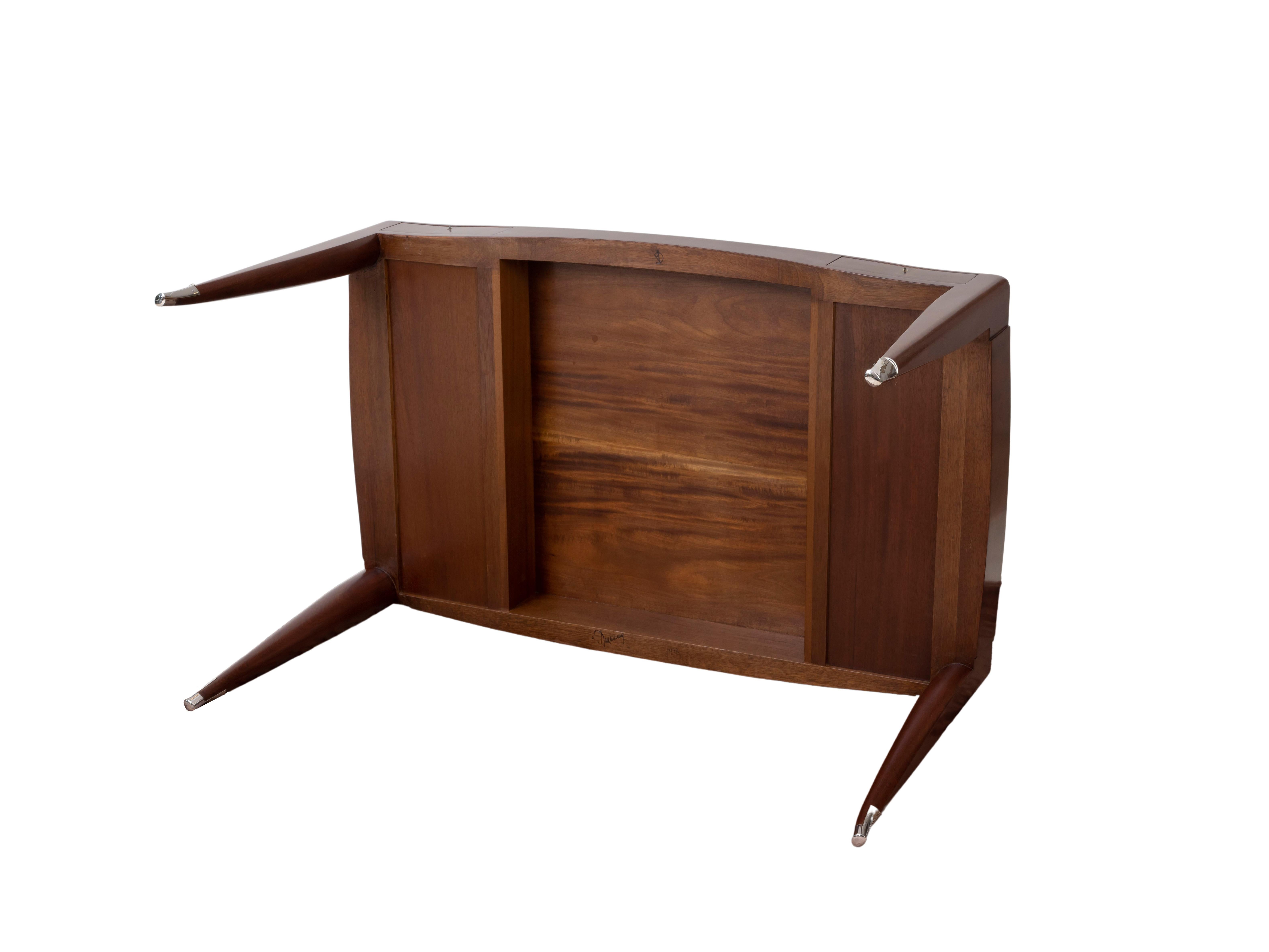 Ruhlmann 'Sulzer' Honduran Mahogany Desk (Versilbert) im Angebot