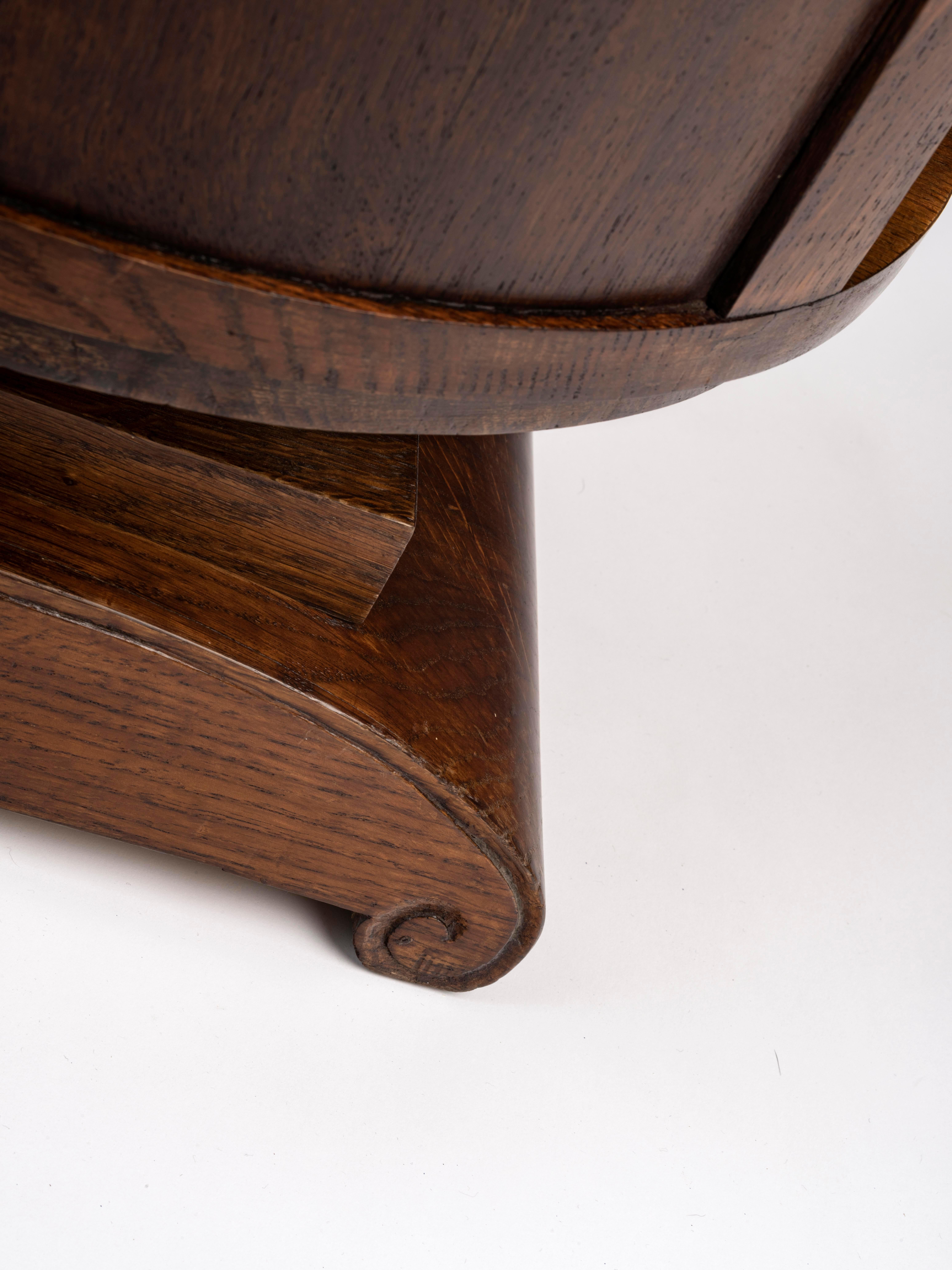 Ruhlmann 'Tournecol' Tinted Oak Side Table For Sale 5