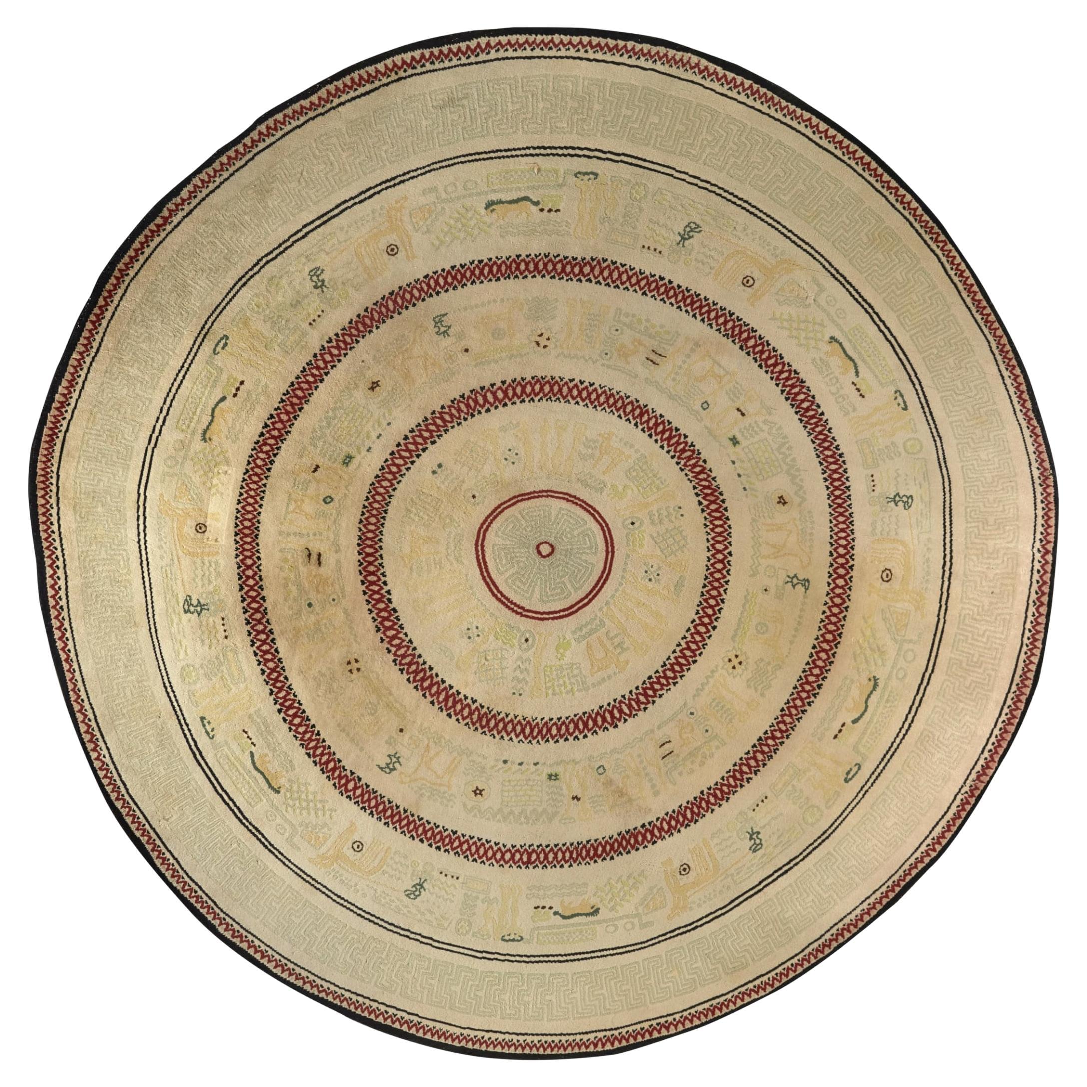 Ruhlmann Unique Circular Wool Rug en vente