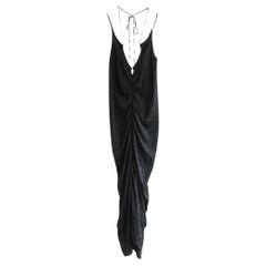Rui Long Dress Star Jacquard Abito increspato in seta nera