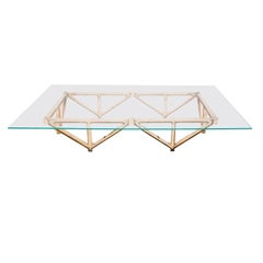 Ruin Eiffel Low Table in Casted bronze and glass by Roberto Sironi