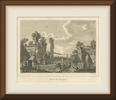 Ruins of Balbec, Baalbek, Lebanon, Antique Engraving, after Metz, circa 1820