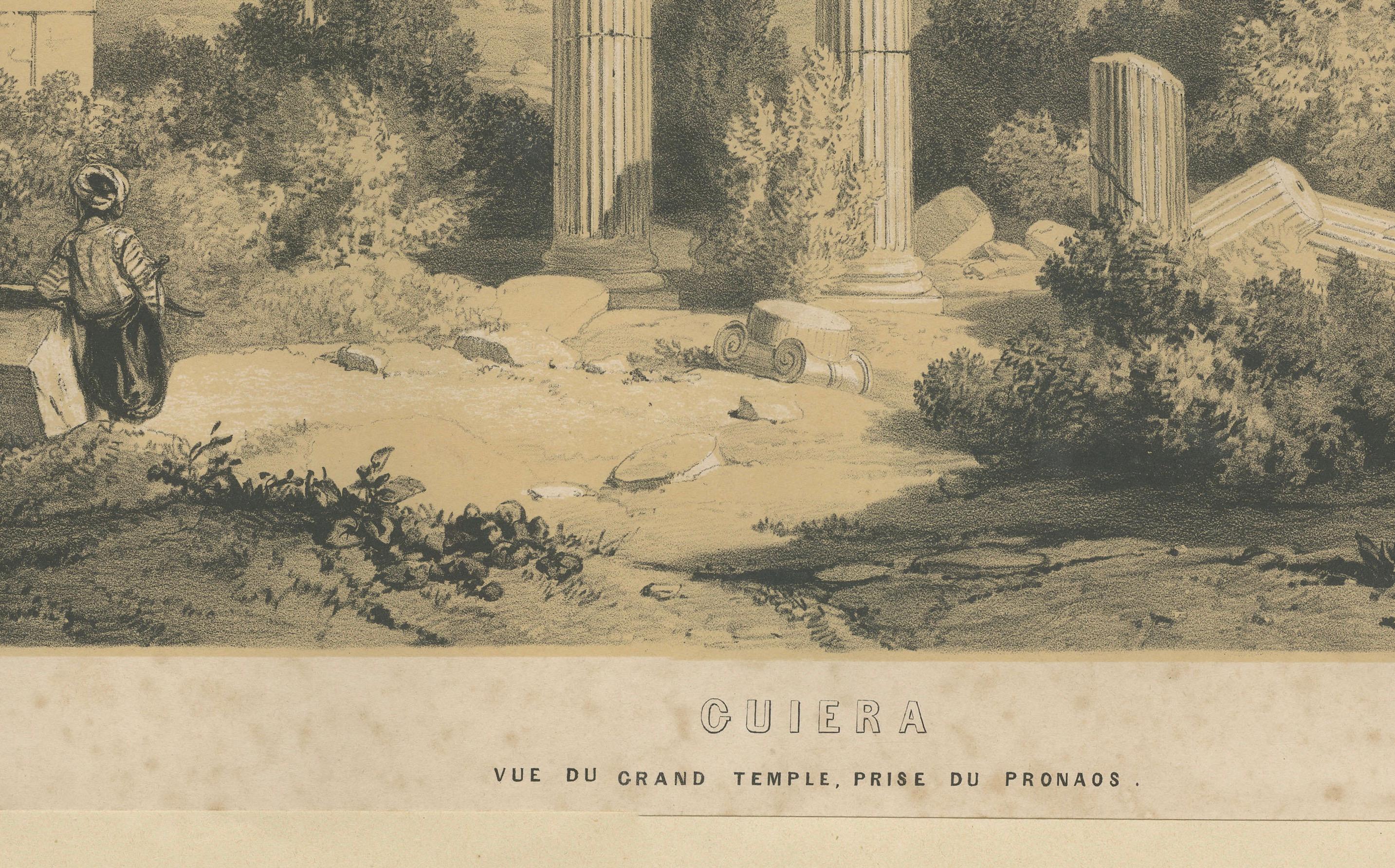 XIXe siècle Ruines d'Euromos (Caria) - Vue du Grand Temple par Louis de Laborde, vers 1840 en vente