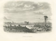 Ruins of Palmyra, Syria, Antique Steel Engraving, 1859